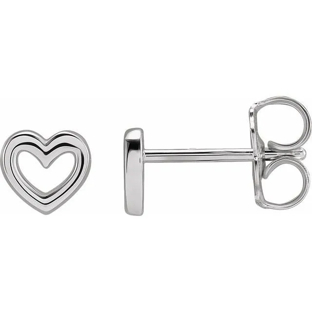 Sterling Silver 529x5 mm Heart Earrings TreasureFineJewelers Earrings