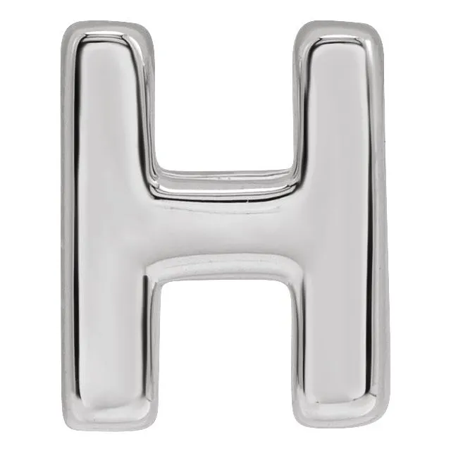 Sterling Silver Block Initial H Slide Pendant TreasureFineJewelers Necklaces Sterling Silver Block Initial H Slide Pendant TreasureFineJewelers Necklaces