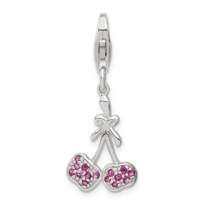 Sterling Silver CZ Cherries Charm TreasureFineJewelers Rings