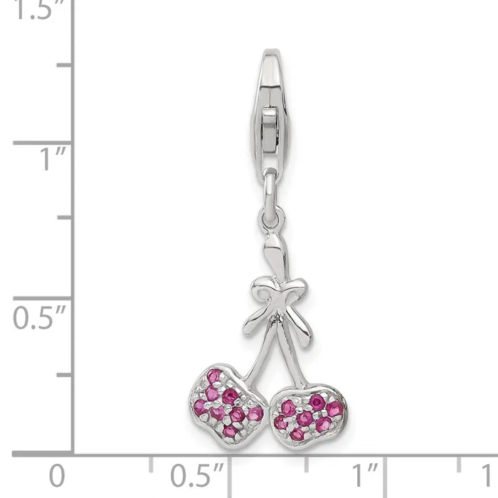 Sterling Silver CZ Cherries Charm TreasureFineJewelers Rings