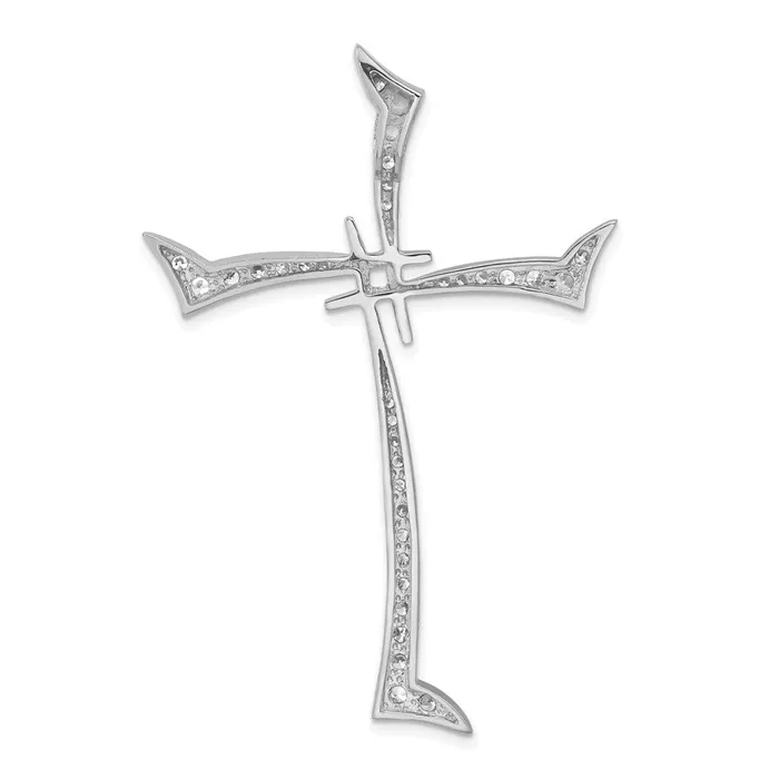 Sterling Silver CZ Cross Pendant TreasureFineJewelers Necklaces