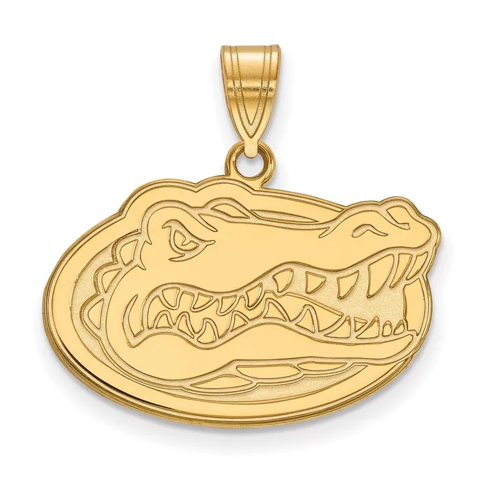 Sterling Silver Goldplated University of Florida Gator Medium Pendant TreasureFineJewelers Necklaces Sterling Silver Goldplated University of Florida Gator Medium Pendant TreasureFineJewelers Necklaces