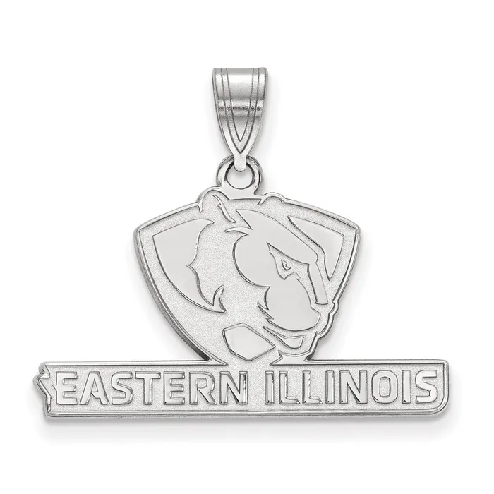 Sterling Silver Rhodiumplated Eastern Illinois University Medium Pendant TreasureFineJewelers Necklaces Sterling Silver Rhodiumplated Eastern Illinois University Medium Pendant TreasureFineJewelers Necklaces