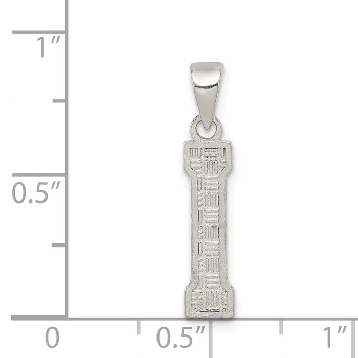 Sterling Silver Rhodiumplated Letter I Initial Pendant TreasureFineJewelers Necklaces