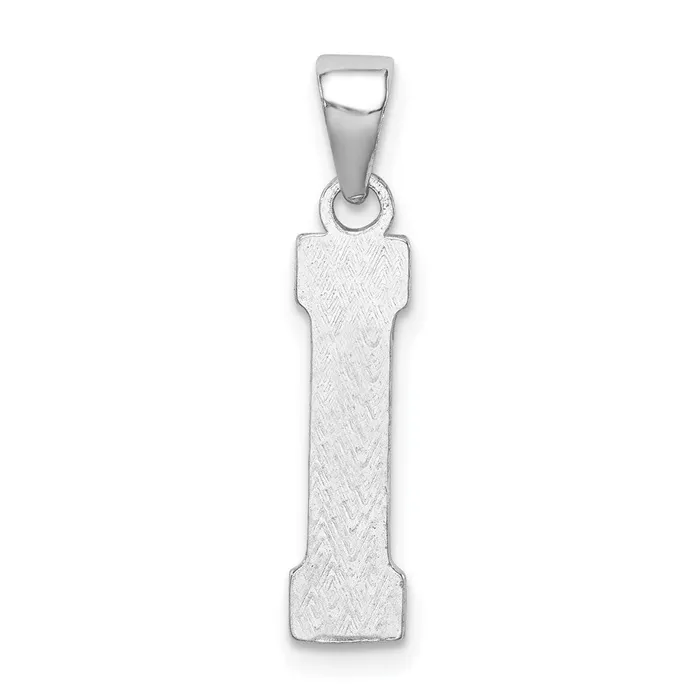 Sterling Silver Rhodiumplated Letter I Initial Pendant TreasureFineJewelers Necklaces