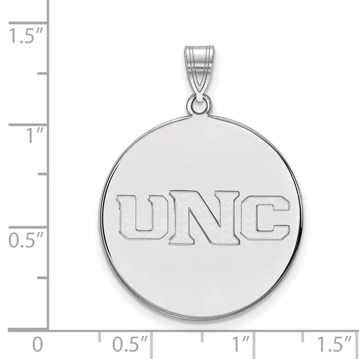 Sterling Silver Rhodiumplated University of Northern Colorado UNC Extra Large Disc Pendant TreasureFineJewelers Necklaces