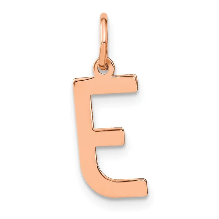 Sterling Silver Roseplated Letter E Initial Pendant TreasureFineJewelers Necklaces Sterling Silver Roseplated Letter E Initial Pendant TreasureFineJewelers Necklaces