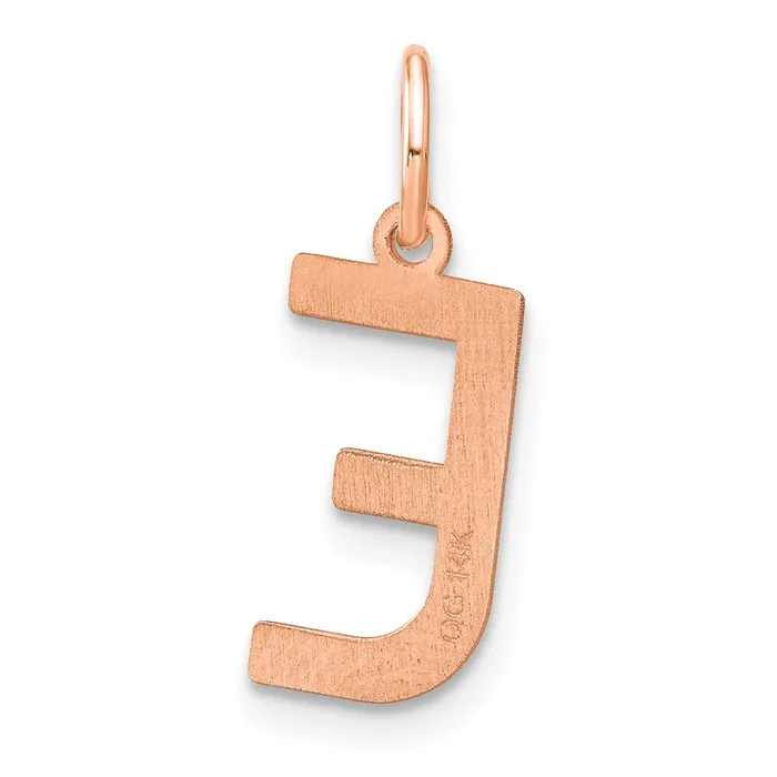 Sterling Silver Roseplated Letter E Initial Pendant TreasureFineJewelers Necklaces