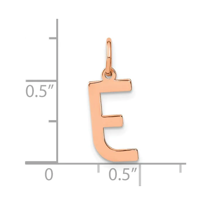 Sterling Silver Roseplated Letter E Initial Pendant TreasureFineJewelers Necklaces