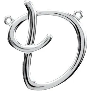 Sterling Silver Script Initial D Necklace Center TreasureFineJewelers Necklaces Sterling Silver Script Initial D Necklace Center TreasureFineJewelers Necklaces