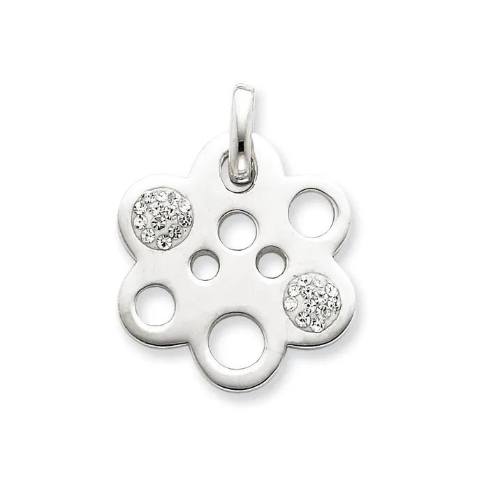 Sterling Silver Swarovski Crystal Flower Pendant TreasureFineJewelers Necklaces Sterling Silver Swarovski Crystal Flower Pendant TreasureFineJewelers Necklaces