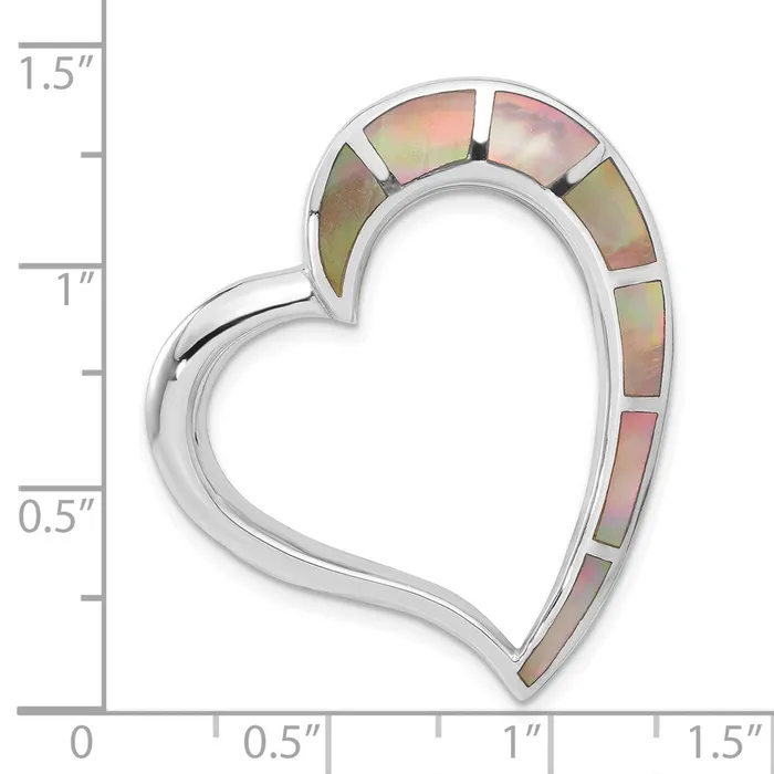 Sterling Silver Tan Shell Heart Slide Pendant TreasureFineJewelers Necklaces