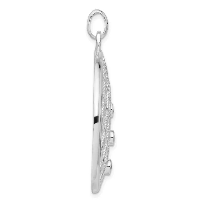 Sterling Silver White CZ Woven Circle Pendant TreasureFineJewelers Necklaces