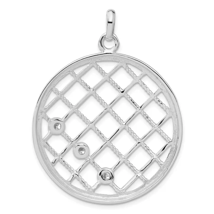 Sterling Silver White CZ Woven Circle Pendant TreasureFineJewelers Necklaces
