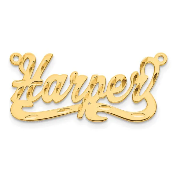 TreasureFineJeweler Necklaces Name Plate Pendant Polished Diamondcut