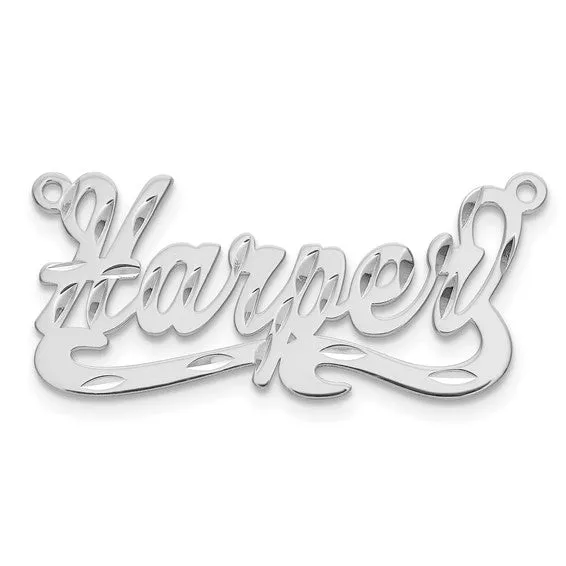 TreasureFineJeweler Necklaces Name Plate Pendant Polished Diamondcut