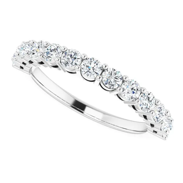 TreasureFineJeweler Rings 14K White 34 CTW Natural Diamond Anniversary Band