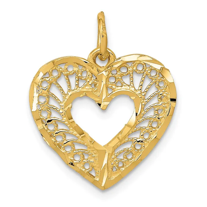 TreasureFineJewelers 14K Polished Heart Pendant Necklaces