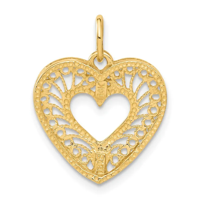 TreasureFineJewelers 14K Polished Heart Pendant Necklaces