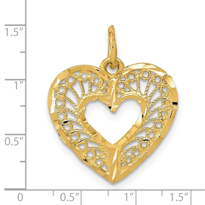 TreasureFineJewelers 14K Polished Heart Pendant Necklaces