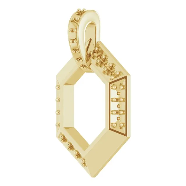 TreasureFineJewelers 14K Yellow Gold 4Stone Groups Family 1618 Necklace Mounting Necklaces