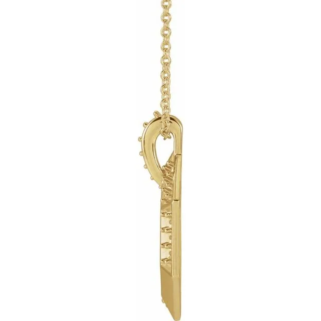 TreasureFineJewelers 14K Yellow Gold 4Stone Groups Family 1618 Necklace Mounting Necklaces