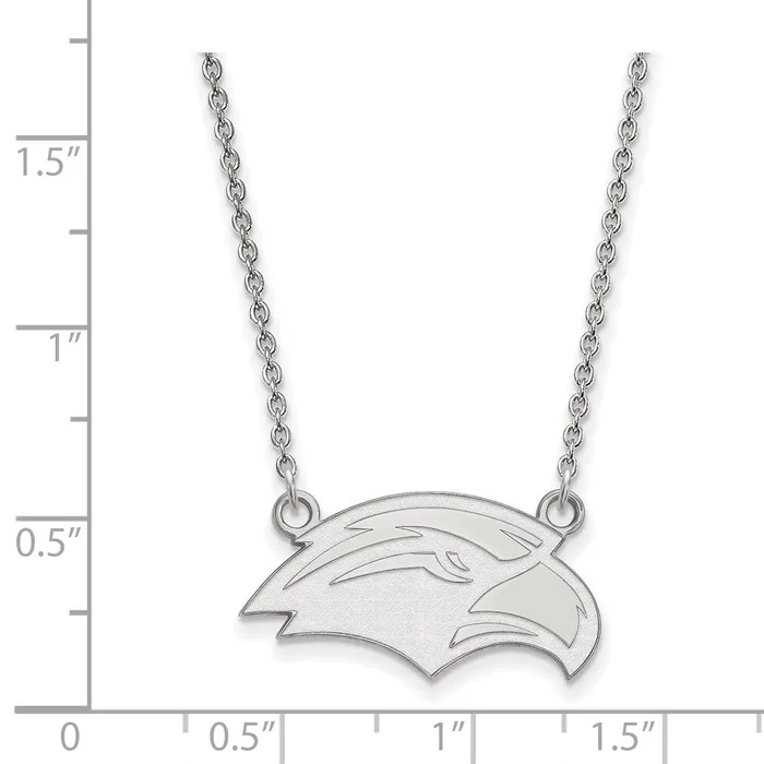 TreasureFineJewelers Necklaces 10K White Gold University of Southern Mississippi Small Pendant with Necklace