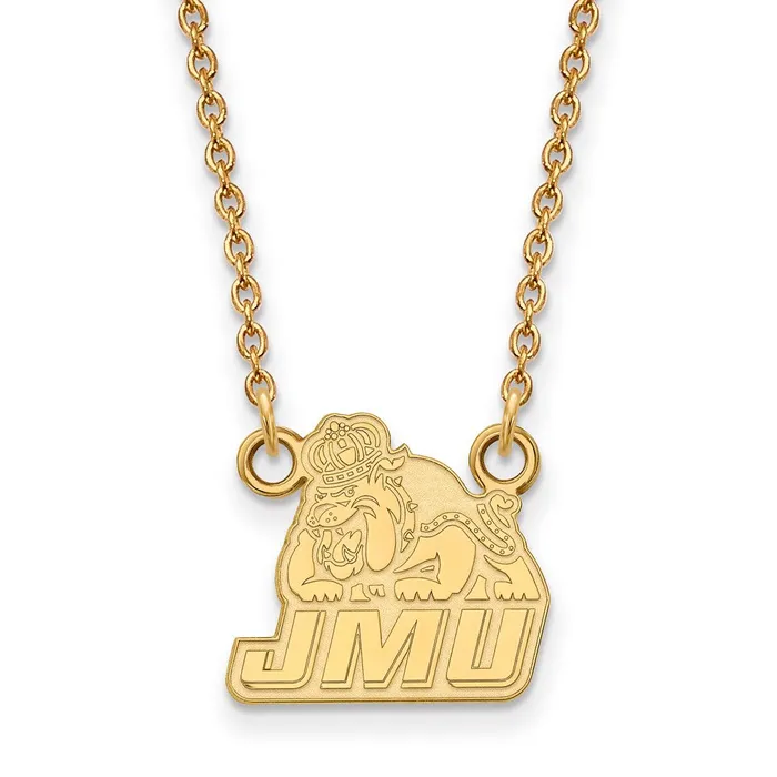 TreasureFineJewelers Necklaces 10K Yellow Gold James Madison University Small Pendant wilth Necklace TreasureFineJewelers Necklaces 10K Yellow Gold James Madison University Small Pendant wilth Necklace