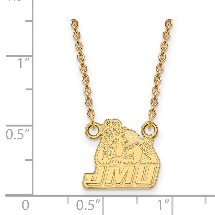 TreasureFineJewelers Necklaces 10K Yellow Gold James Madison University Small Pendant wilth Necklace