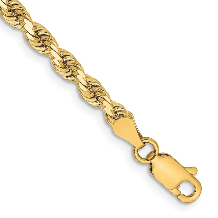 TreasureFineJewelers Necklaces 14K 325mm DiamondCut Rope Chain