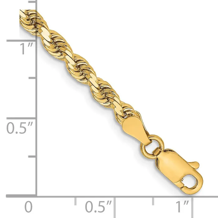 TreasureFineJewelers Necklaces 14K 325mm DiamondCut Rope Chain