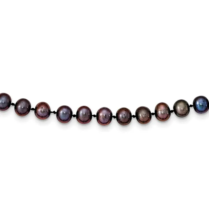 TreasureFineJewelers Necklaces 14k 67mm Black Near Round Freshwater Cultured Pearl Necklace TreasureFineJewelers Necklaces 14k 67mm Black Near Round Freshwater Cultured Pearl Necklace