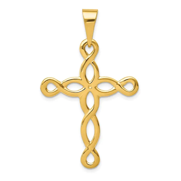 TreasureFineJewelers Necklaces 14k Polished Cross Pendant