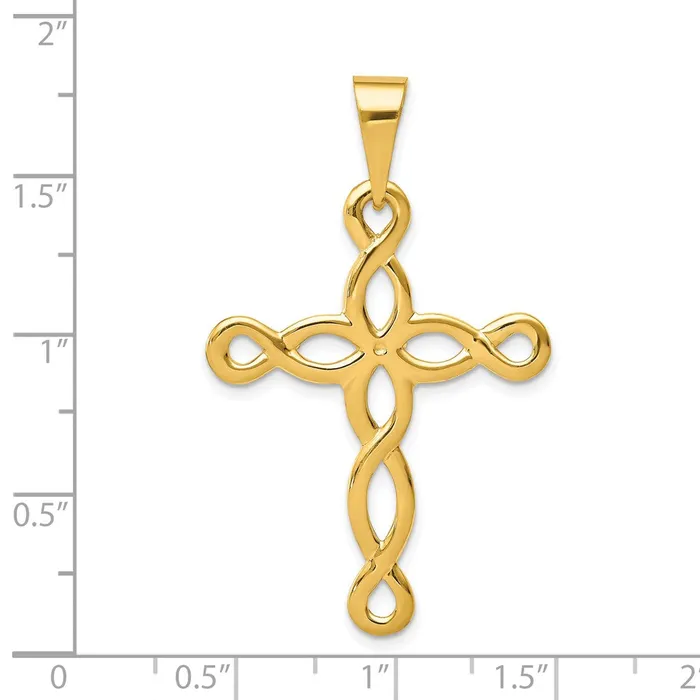 TreasureFineJewelers Necklaces 14k Polished Cross Pendant