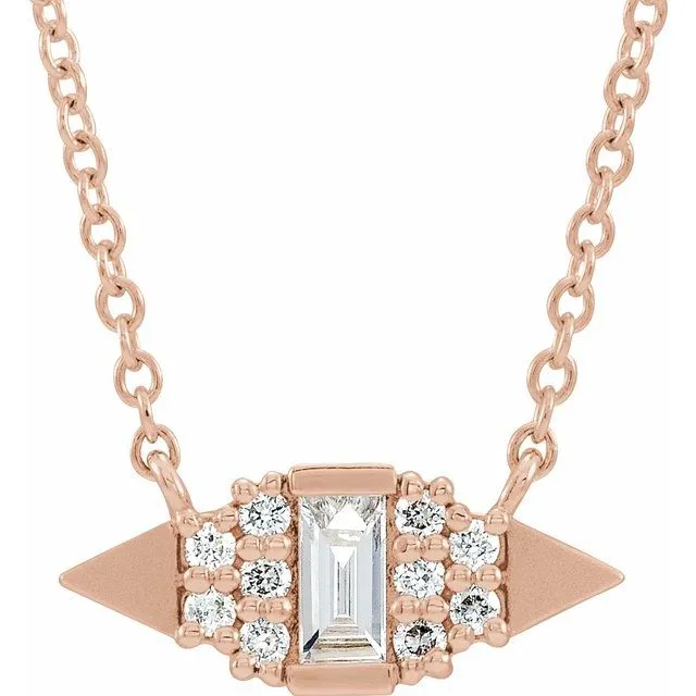 TreasureFineJewelers Necklaces 14K Rose Gold 16 CTW Natural Diamond Geometric 18 Necklace TreasureFineJewelers Necklaces 14K Rose Gold 16 CTW Natural Diamond Geometric 18 Necklace