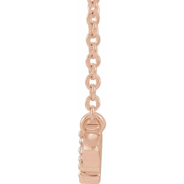 TreasureFineJewelers Necklaces 14K Rose Gold 16 CTW Natural Diamond Geometric 18 Necklace