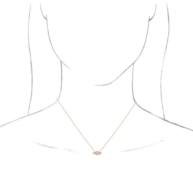 TreasureFineJewelers Necklaces 14K Rose Gold 16 CTW Natural Diamond Geometric 18 Necklace