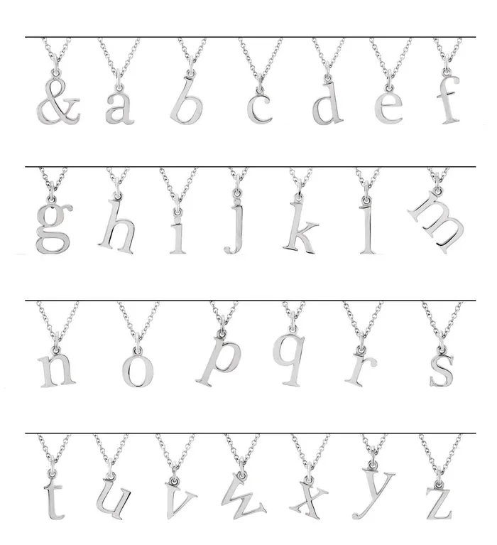 TreasureFineJewelers Necklaces 14K Rose Gold Lowercase Initial e 16 Necklace