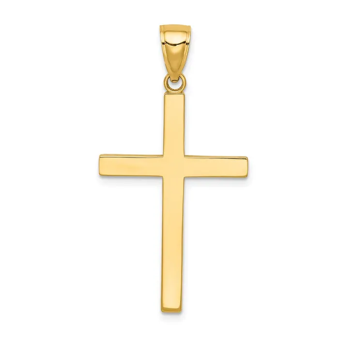TreasureFineJewelers Necklaces 14K Solid Reversible Latin Cross Pendant