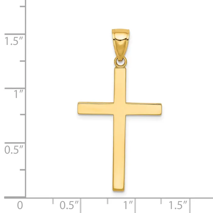 TreasureFineJewelers Necklaces 14K Solid Reversible Latin Cross Pendant