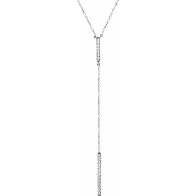 TreasureFineJewelers Necklaces 14K White 15 CTW Diamond Bar Y 1618 Necklace TreasureFineJewelers Necklaces 14K White 15 CTW Diamond Bar Y 1618 Necklace