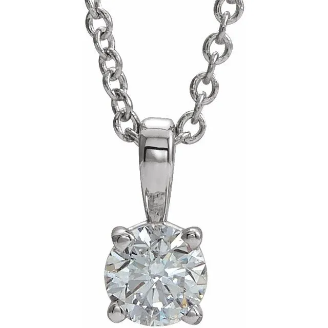 TreasureFineJewelers Necklaces 14K White Gold 12 CT Natural Diamond 1618 Necklace TreasureFineJewelers Necklaces 14K White Gold 12 CT Natural Diamond 1618 Necklace