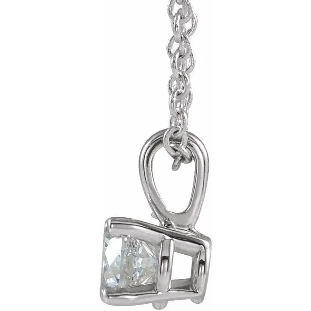 TreasureFineJewelers Necklaces 14K White Gold 12 CT Natural Diamond 1618 Necklace