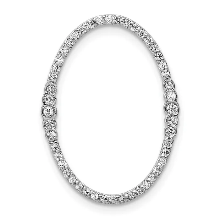 TreasureFineJewelers Necklaces 14k White Gold 14ct Diamond Oval Chain Slide TreasureFineJewelers Necklaces 14k White Gold 14ct Diamond Oval Chain Slide