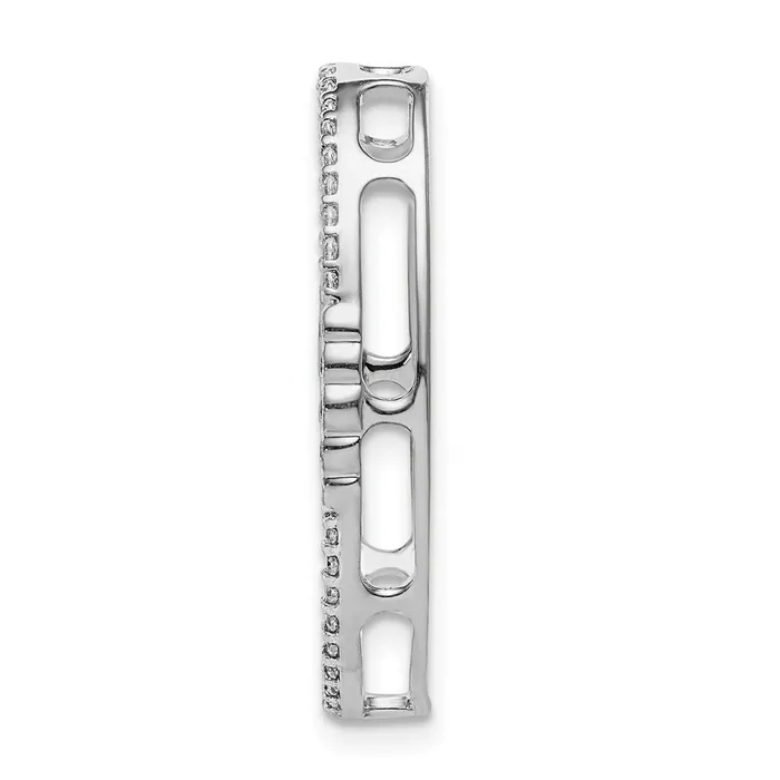 TreasureFineJewelers Necklaces 14k White Gold 14ct Diamond Oval Chain Slide