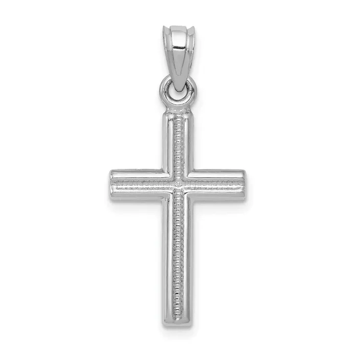 TreasureFineJewelers Necklaces 14k White Gold Cross Pendant