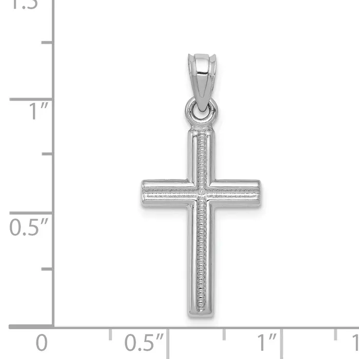 TreasureFineJewelers Necklaces 14k White Gold Cross Pendant