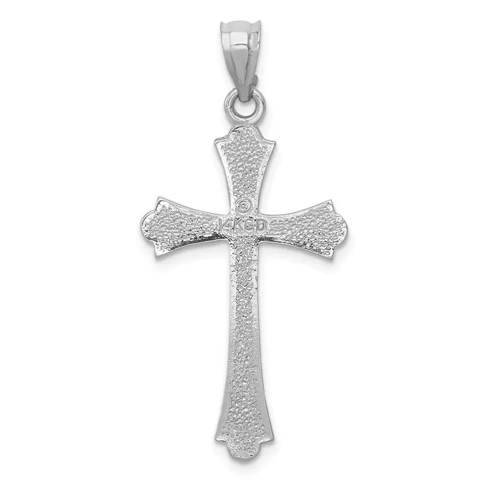 TreasureFineJewelers Necklaces 14k White Gold Cross Pendant