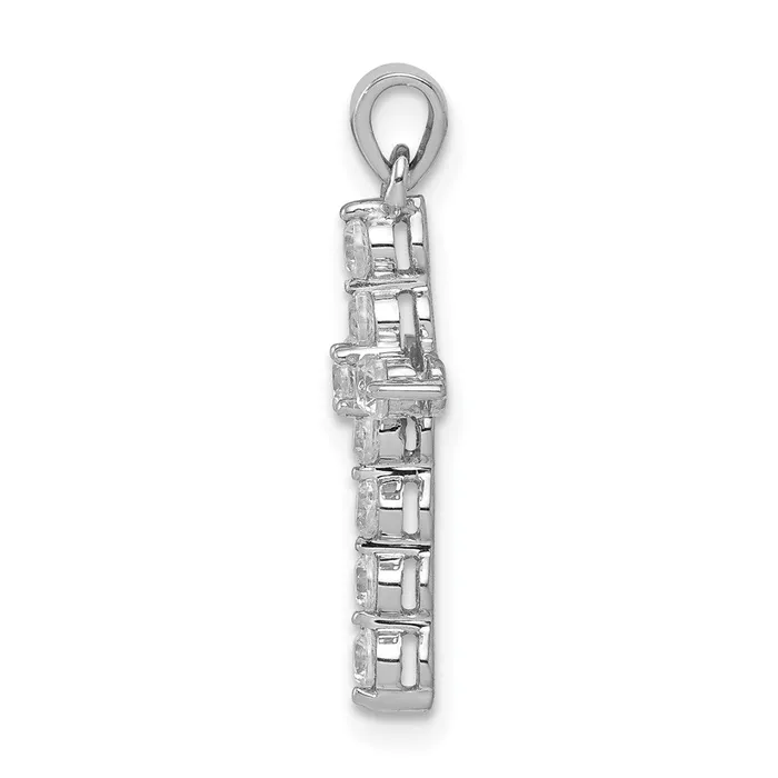 TreasureFineJewelers Necklaces 14k White Gold Diamond Cross Pendant