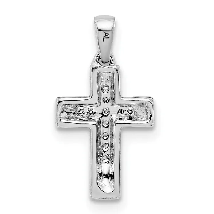 TreasureFineJewelers Necklaces 14k White Gold Diamond Cross Pendant
